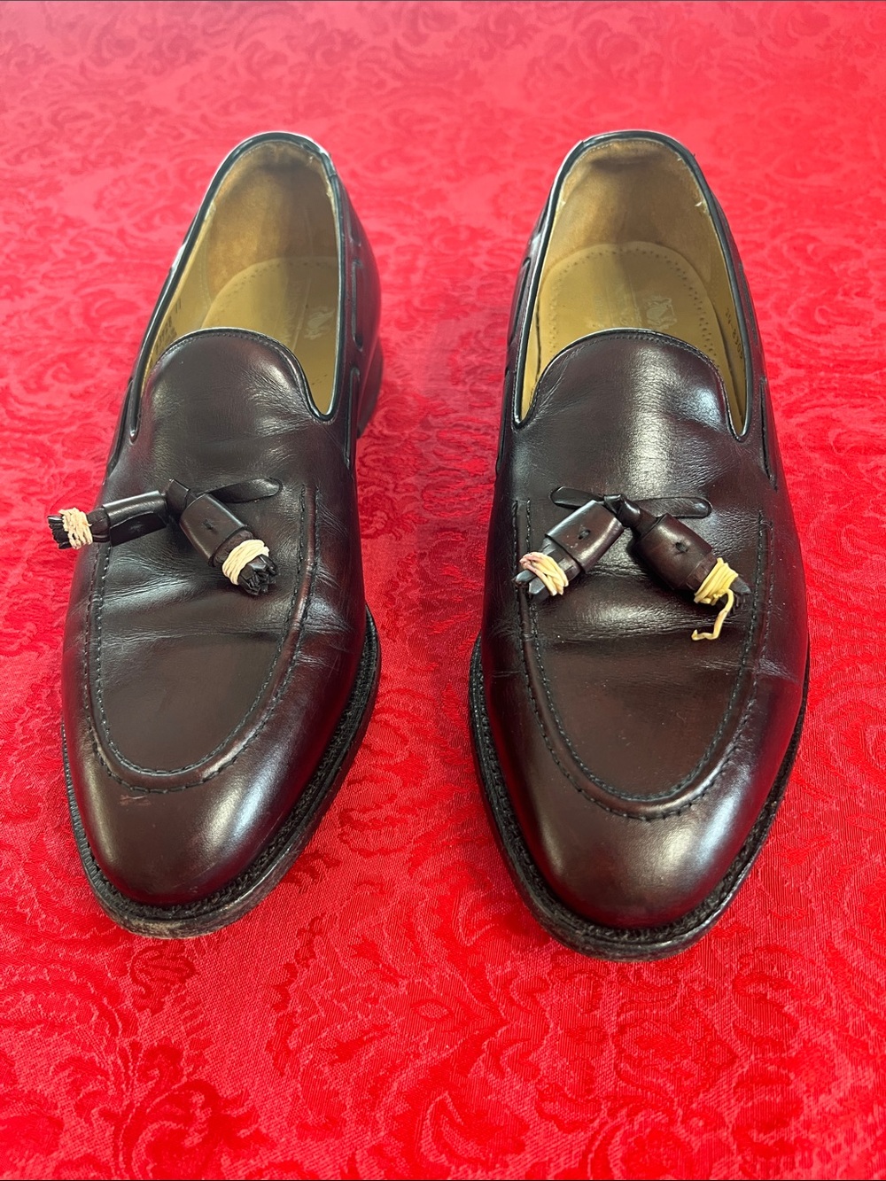 Johnston & Murphy Aristocraft Tassel Loafers Men's 11D Burgundy Leather Dress Sh